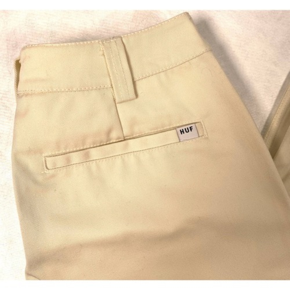 HUF NWT Womens Cream Twill Work Pants Straight Leg Skate Trousers Size 30 - Picture 7 of 9